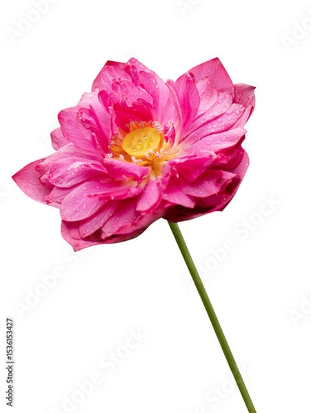 Obraz Red lotus in full bloom on white background