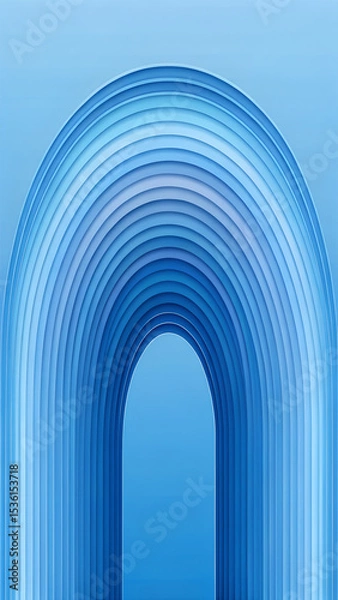 Fototapeta Minimal Curved Brush Strokes with Multicolor Gradient Mobile Ratio Composition