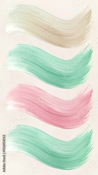 Fototapeta Minimal Curved Brush Strokes with Multicolor Gradient Mobile Ratio Composition