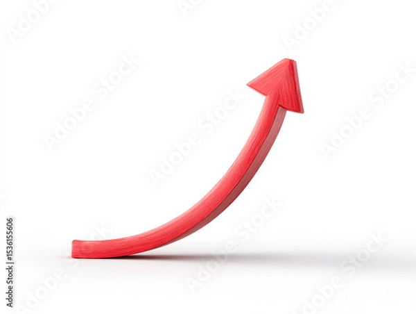 Fototapeta 3d red curved arrow isolated on white or transparent background, png cut out 44577902 1