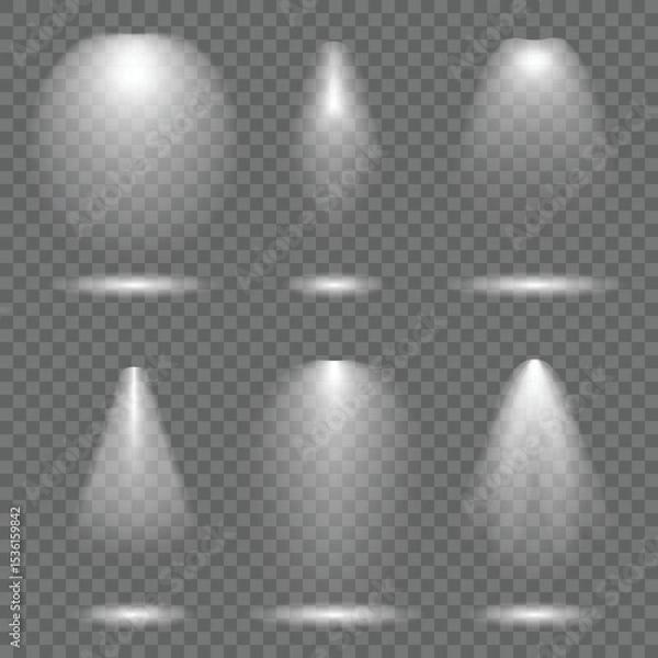 Fototapeta Simple Spotlights in Row with Diffused Glow (Product Display Icon)