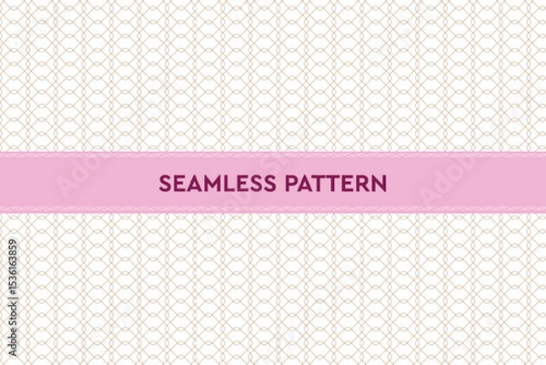 Fototapeta Curved Square Loop Texture Pattern. Line Art Geometric Seamless Pattern. Minimalistic Vector Graphic Pattern. 