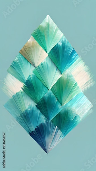 Fototapeta Minimal Curved Brush Strokes with Multicolor Gradient Mobile Ratio Composition