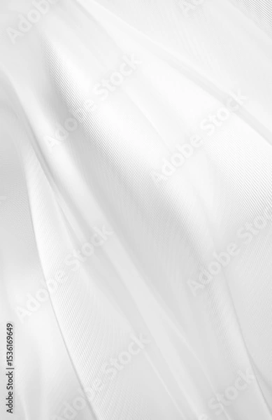 Fototapeta Abstract white fabric background with copy space 3D render