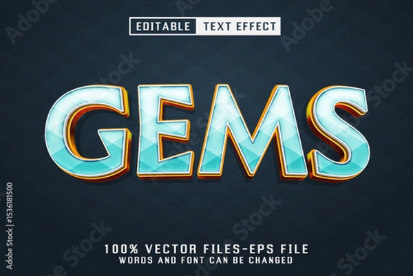 Fototapeta Gems 3d Text  - Editable Text Effect