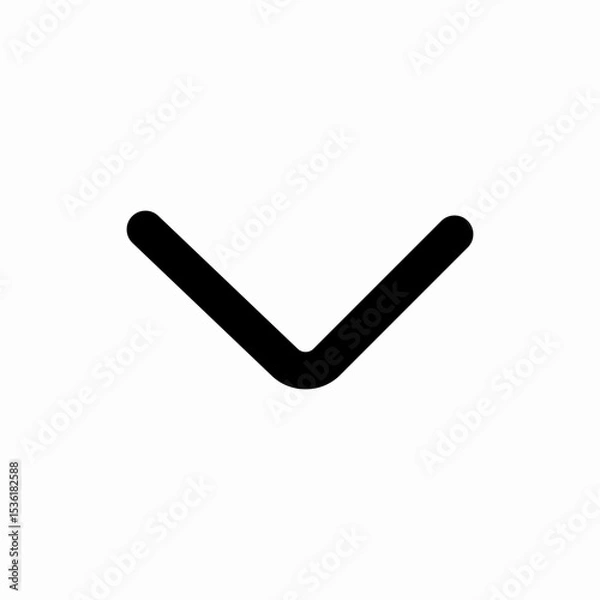Fototapeta chevron down arrow icon vector sign