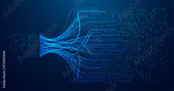 Fototapeta Abstract infographics visualization. Big data code representation. Futuristic network or business analytics. Graphic concept for your design.
