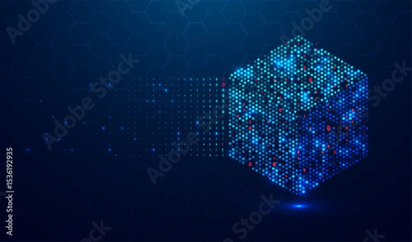 Fototapeta Abstract big data visualization. Big data code representation. Futuristic network or business analytics. Graphic concept for your design