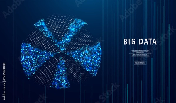 Fototapeta Abstract infographics visualization. Big data code representation. Futuristic network or business analytics. Graphic concept for your design.