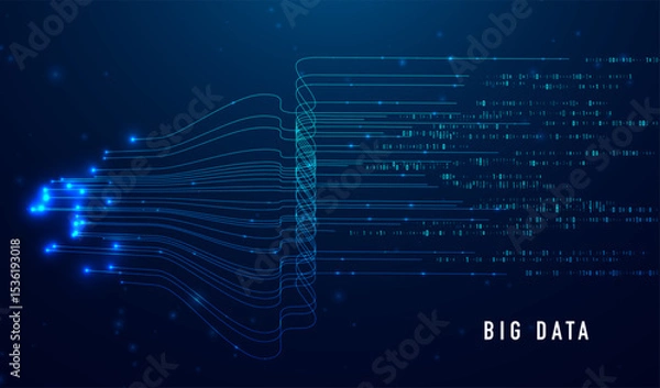 Fototapeta Abstract infographics visualization. Big data code representation. Futuristic network or business analytics. Graphic concept for your design.
