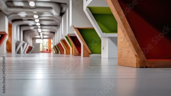 Obraz Colorful futuristic design for educational spaces with modern aesthetics and geometry