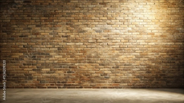 Fototapeta Illuminated Brick Wall Background A Rustic, Textured Surface Ideal for Design Projects