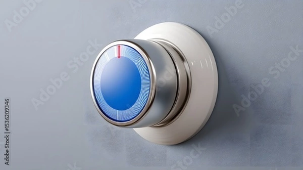 Fototapeta A sleek and modern commercial for a new smart home thermostat, demonstrating its ease of use and energy-saving features in different rooms and weather conditions