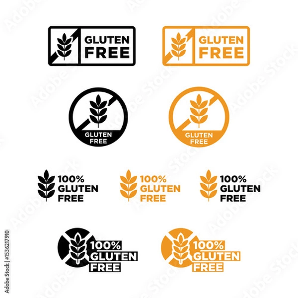 Obraz GLUTEN FREE SET VECTOR ICON