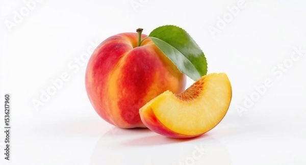 Fototapeta Fresh Nectarine with a Slice