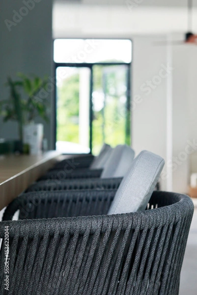 Fototapeta bar stool with cushion  at a bar counter
