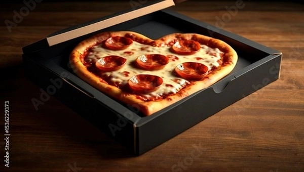 Obraz Heart Pizza Delivery - Delicious Copy Space Design