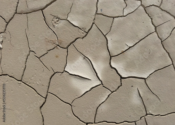 Obraz Cracks in dry earth, a powerful symbol of drought and climate change