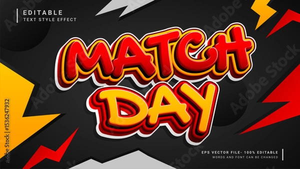 Obraz Basketball match day 3d editable text effect sport style