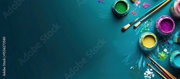 Fototapeta Vibrant Artist's Palette: A Colorful Canvas of Creativity