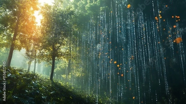 Obraz Digital forest path