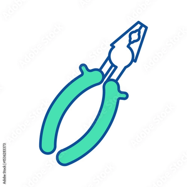 Fototapeta Plier icon. Construction tool. Color vector instrument illustration