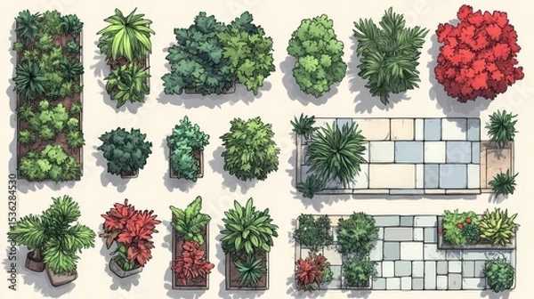 Obraz Top-Down Garden & Pathway Design