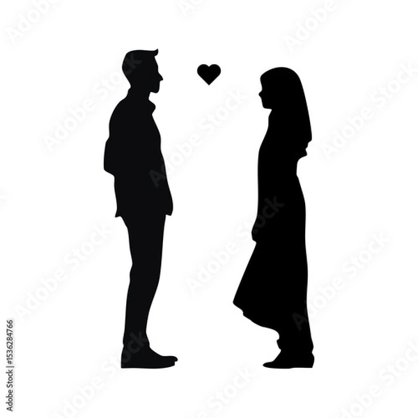 Obraz moslem couple silhouette