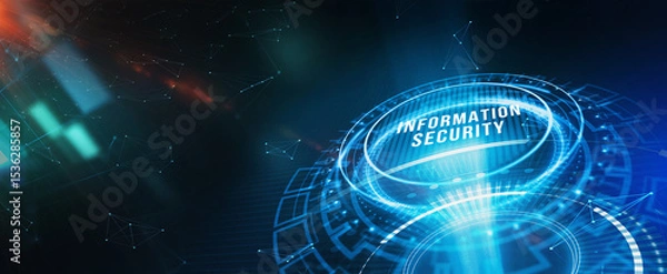 Obraz Concept of cyber security, information security and encryption, secure access to personal information, secure Internet access, cybersecurity. 3d illustration