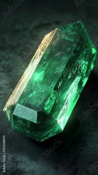 Obraz Emerald gemstone close up