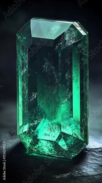 Obraz Emerald gemstone close up