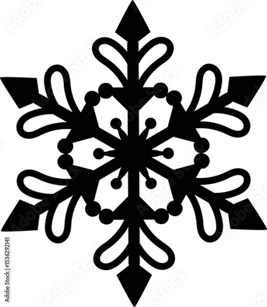Fototapeta Snowflake Line Art