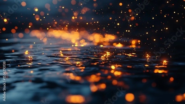 Obraz Fire sparks reflecting on water