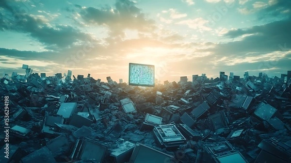 Obraz Floating device amidst electronic waste