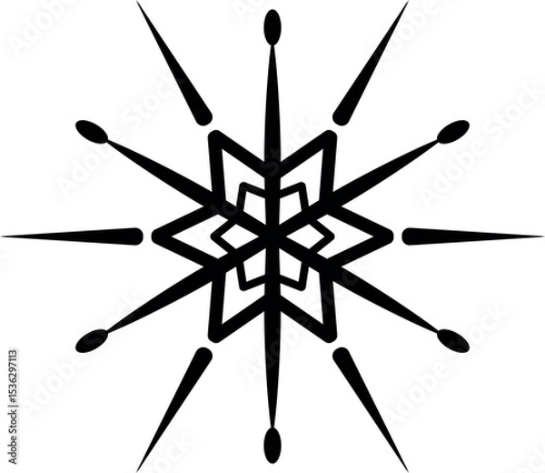 Fototapeta Snowflake Minimal Icon