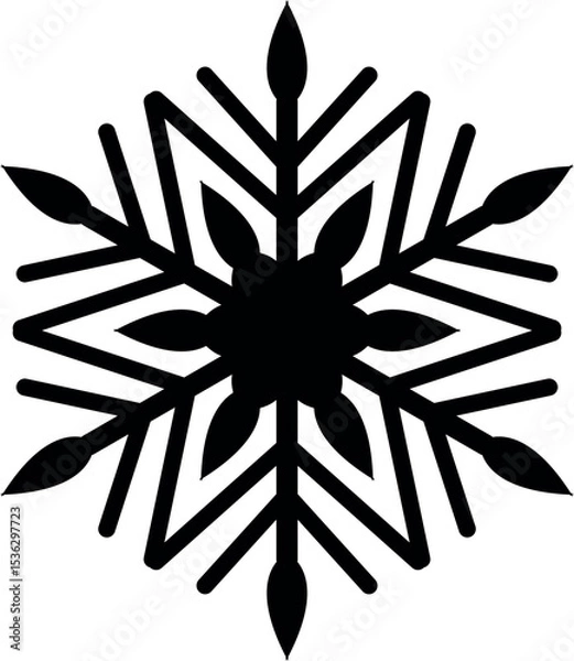 Fototapeta Snowflake Simple Outline
