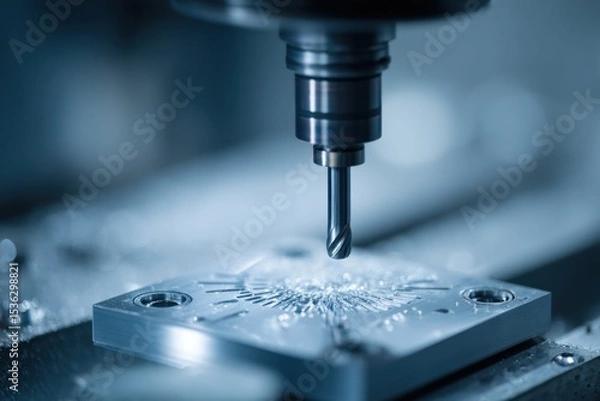 Fototapeta Cnc machining process metal cutting