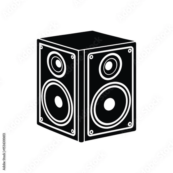 Fototapeta Flat and Minimal audio speakers icon vector illustration isolated on white background