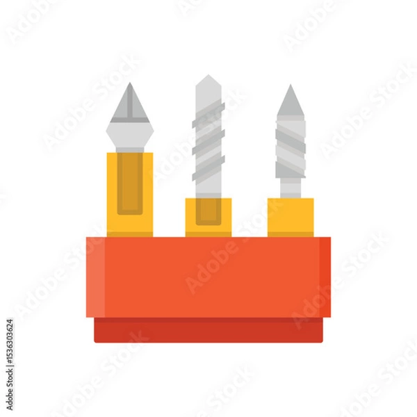 Fototapeta Drill bits tool vector icon illustration