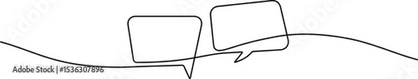Fototapeta Continuous Line Dialog Bubble. Communication and Messaging Icon Design