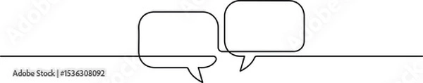 Fototapeta Chat Bubble Icon. Single Line Style Vector for Messenger Interface
