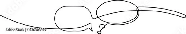 Fototapeta Speech Bubble in One Line Art. Talk, Message, and Dialog Symbol