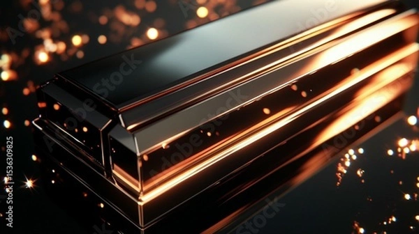 Fototapeta Abstract Metallic Glowing Object
