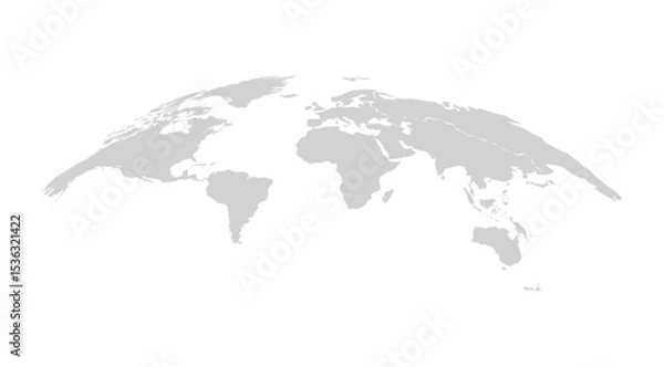 Fototapeta Curved World Map Vector Isolated Design