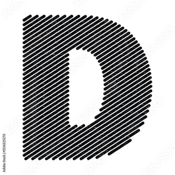 Obraz Stripped Letter D Typography Design