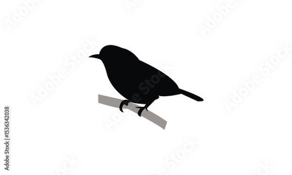 Fototapeta Ambon white-eye bird Silhouette Design  And Vector Illustration. 