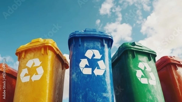 Obraz colored containers for collecting separate waste