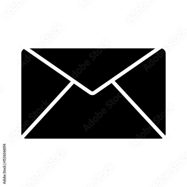 Obraz Black e mail icon box white line