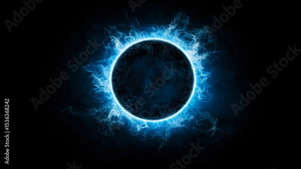 Fototapeta Dark black backdrop with subtle dark blue center tint