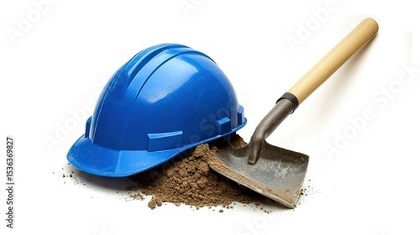 Obraz Construction tools and earth